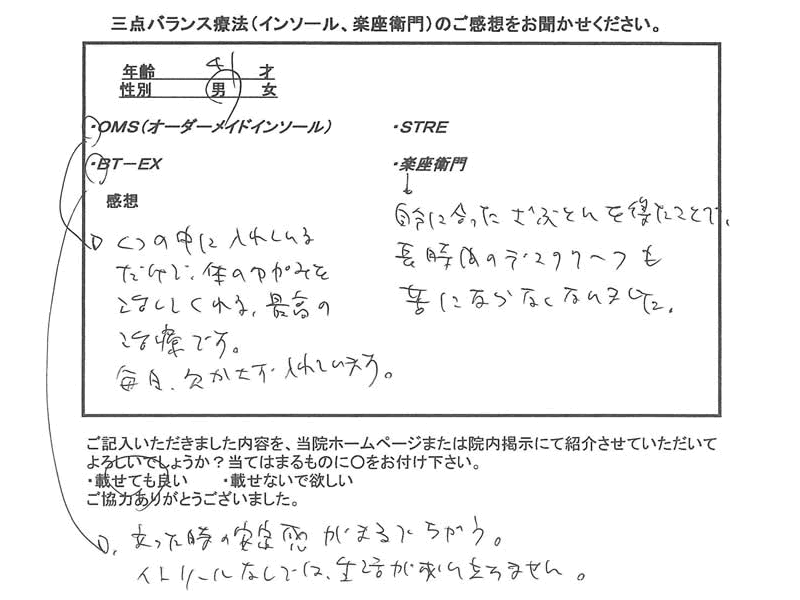 OMS（オーダーメイドインソール）の感想