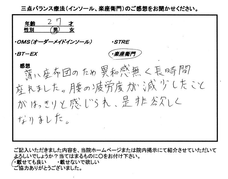 楽座衛門の感想