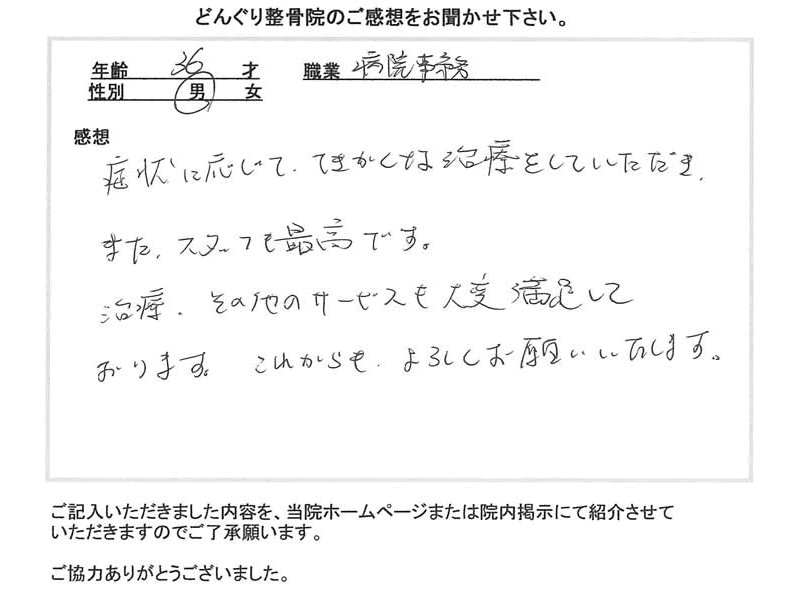 どんぐり整骨院の感想